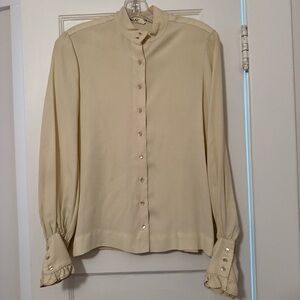 Classic Bead Button Chiffon Shirt
